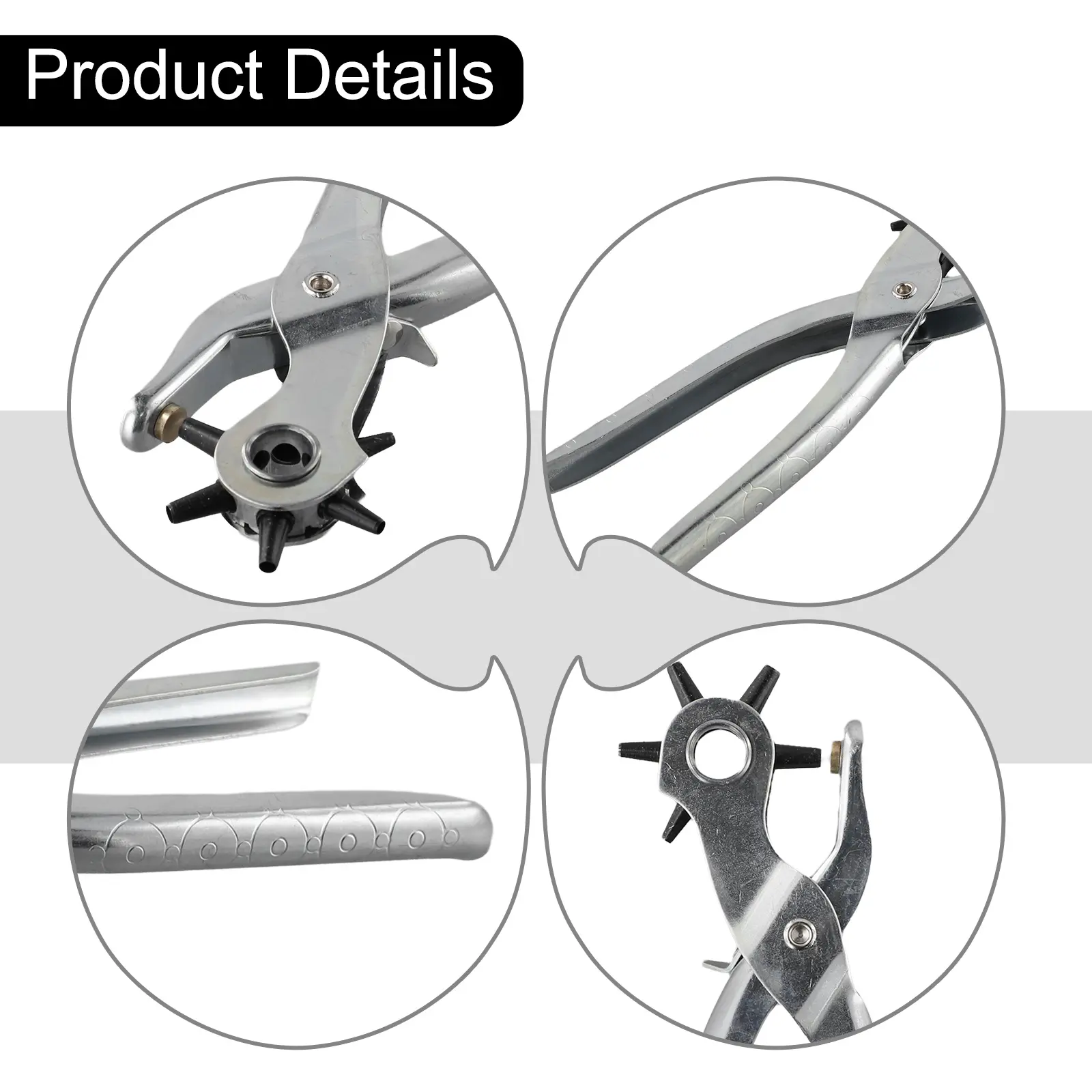 Crafting Tool DIY Leather Projects Leather Punching Tool 2.5-3-3.5-4-4.5-5mm Hole Sizes Multi-size Hole Puncher