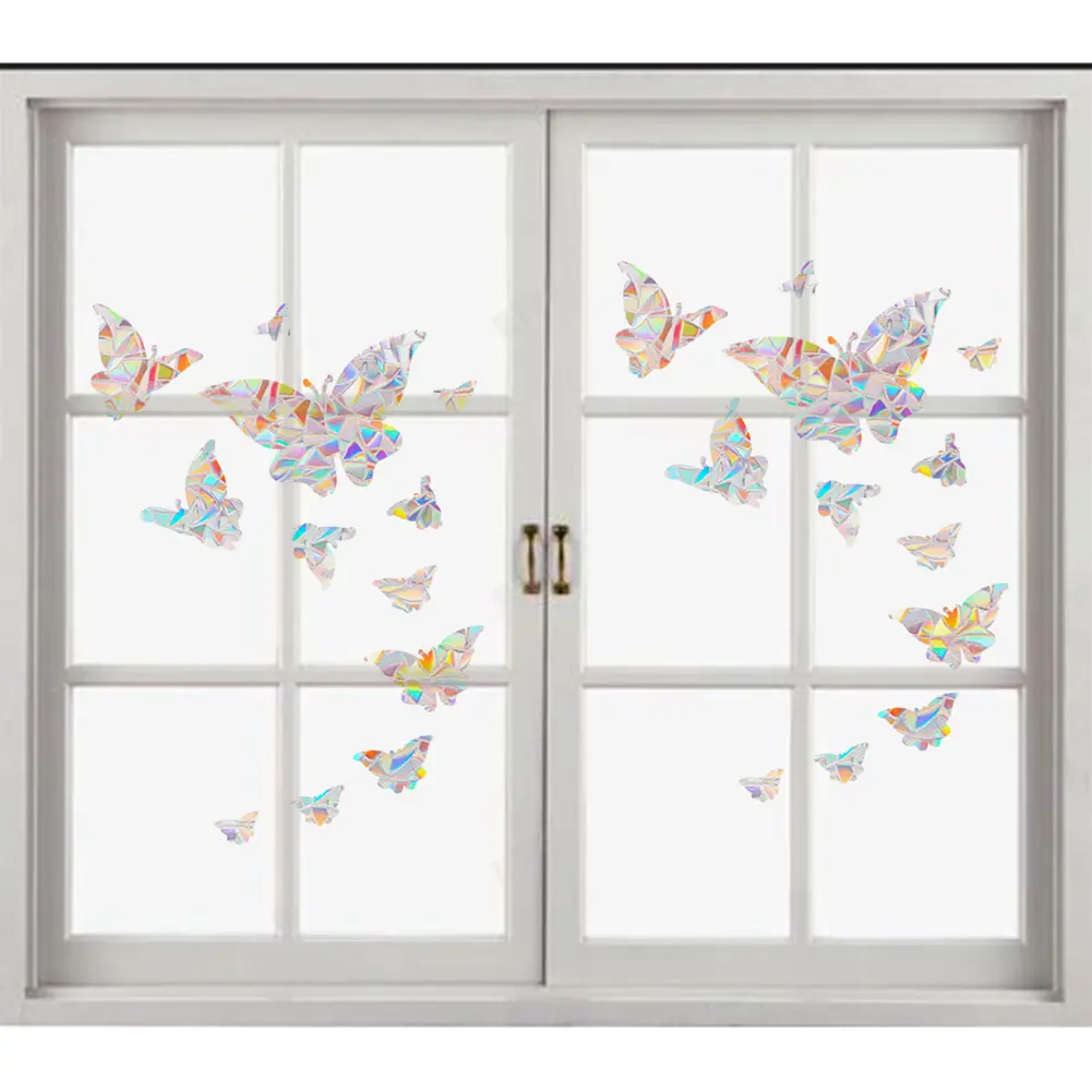 Decorative 3D Butterfly Glass Stickers for Windows Design to Brighten Any Room with Playful Sunlight Reflections