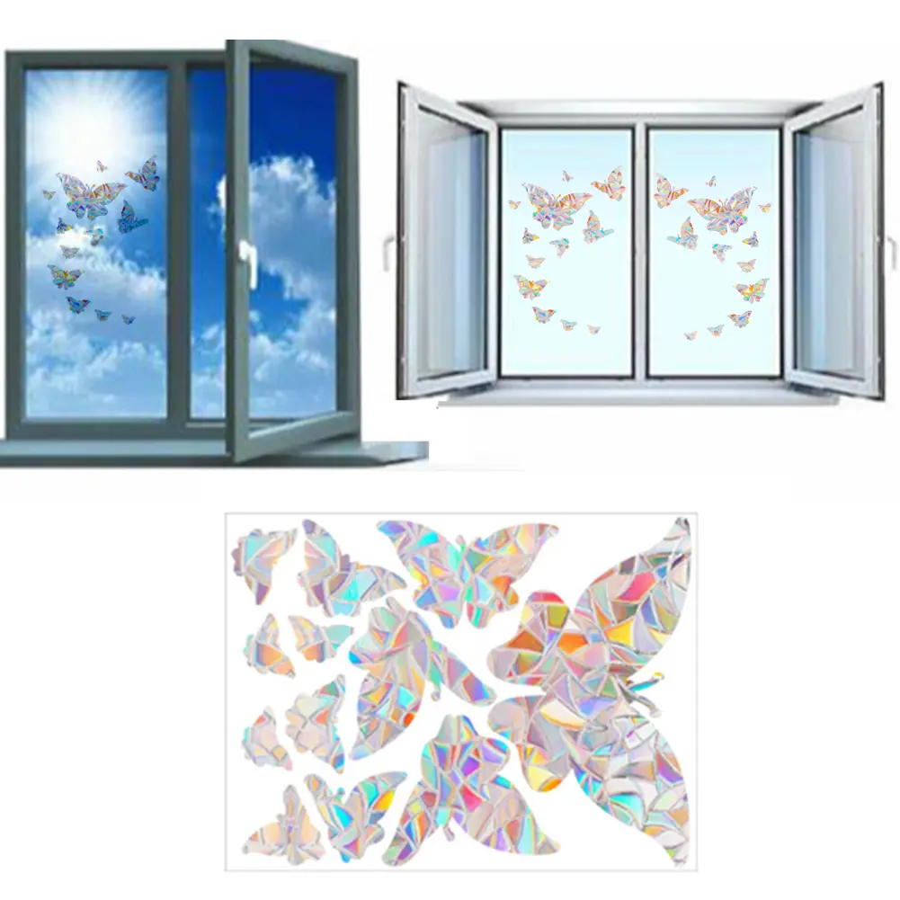 Decorative 3D Butterfly Glass Stickers for Windows Design to Brighten Any Room with Playful Sunlight Reflections