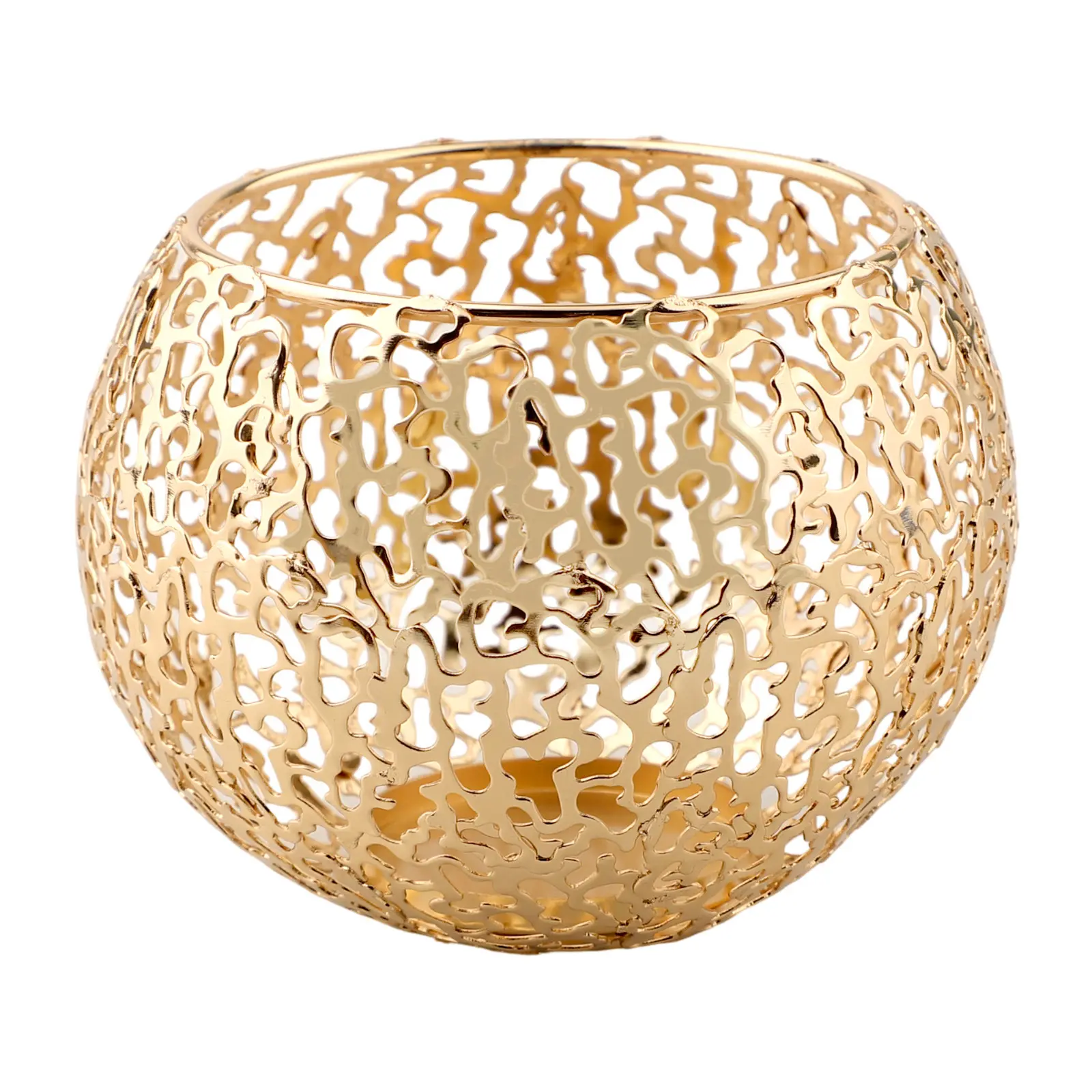 For Dining Table Black And Gold Hollow-Out Candle Holders Vintage Candle Holders Easy To Clean Metal Construction