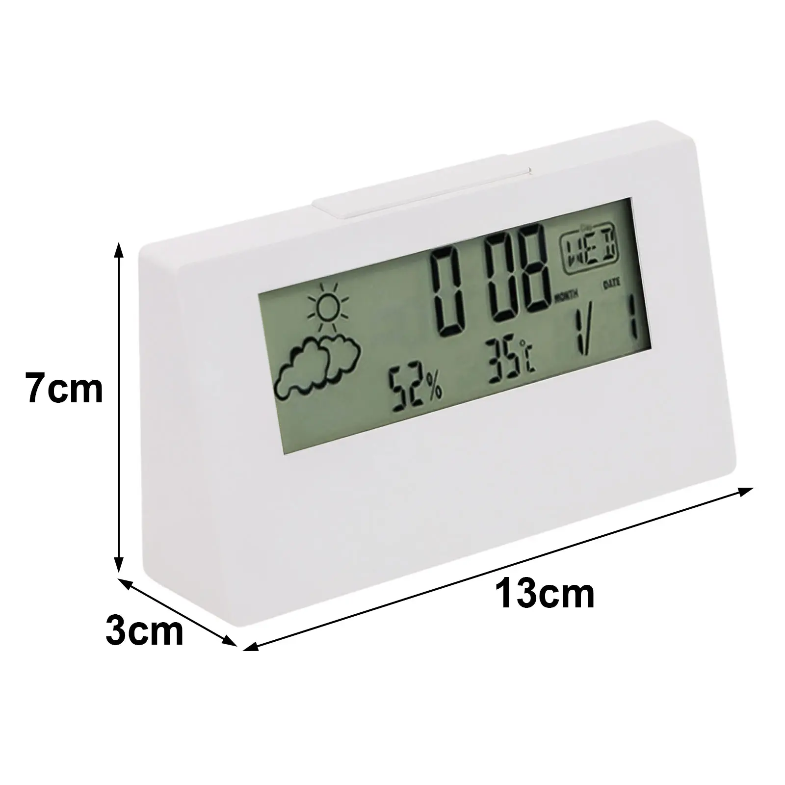 Black With Night Light Thermohygrometer Clock Humidity Accuracy - 5 Humidity Sensor Night Light Mode School Use