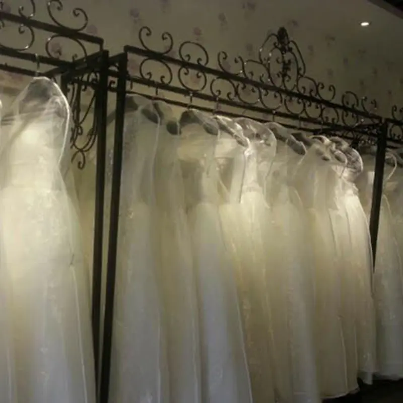 Breathable Dust Proof Bridal Gown Storage Bag Clear Garment Cover with Hanger Hole for Wedding Dress Storage and Transport