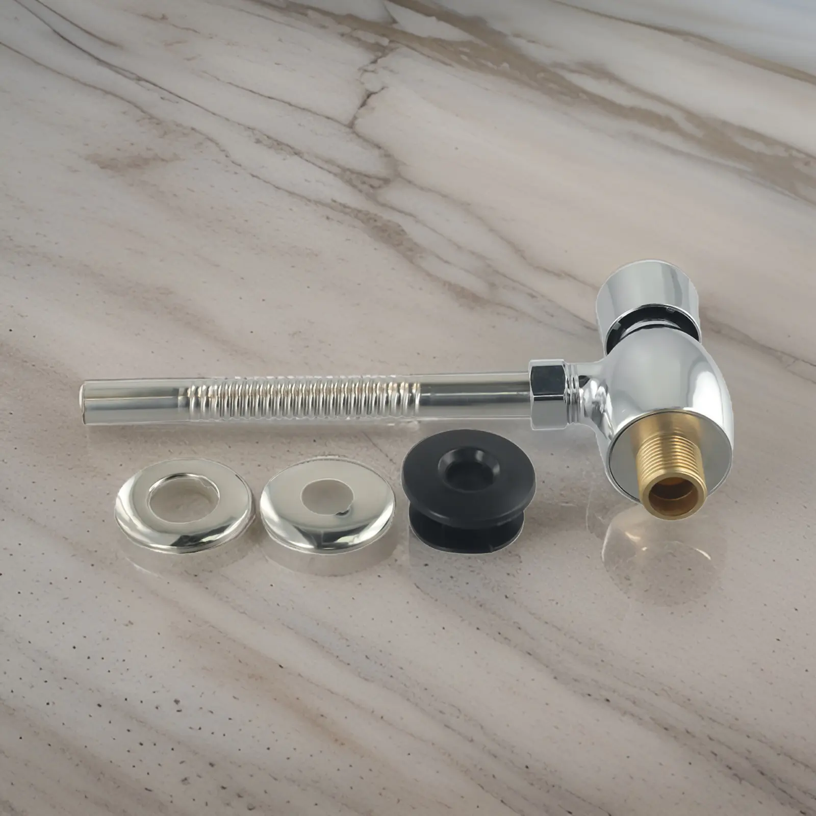 For Public Toilets Urinal Flush Valve Bathrooms Sturdy Attachments Automatic Shutoff Button Type Hand Press Hardness