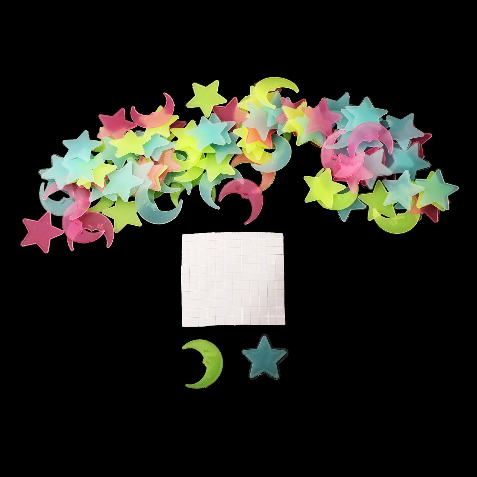 100PC Stickers Fun 100PCS Glow In The Dark 100Pcs 100Pcs Pack Living Luminous Moon Fluorescent Moons 100pcs Night