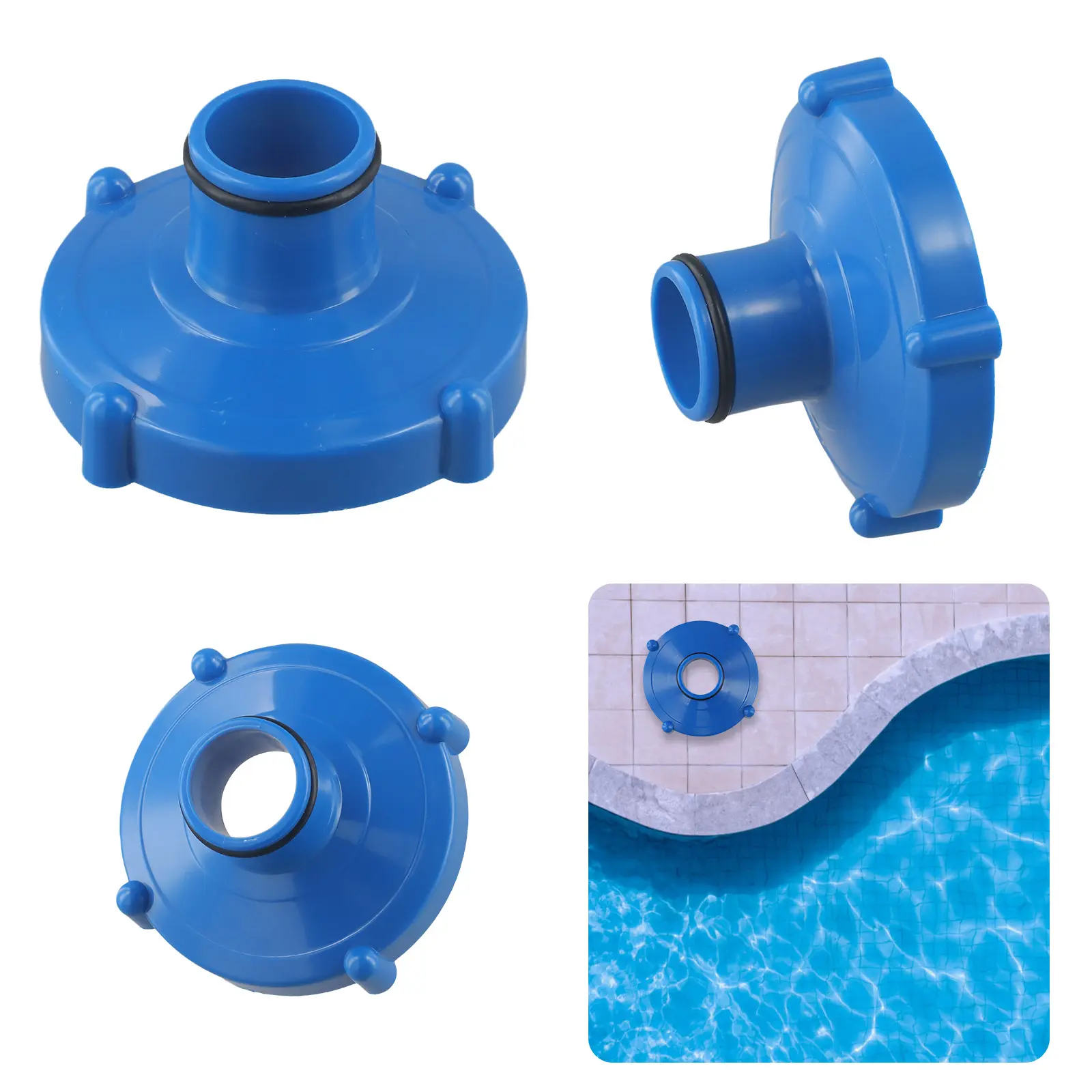 For Filtration System Pool Suction Adapter Pool Hose Adapter Pool Cleaning Blue Sturdy Material Easy Installation