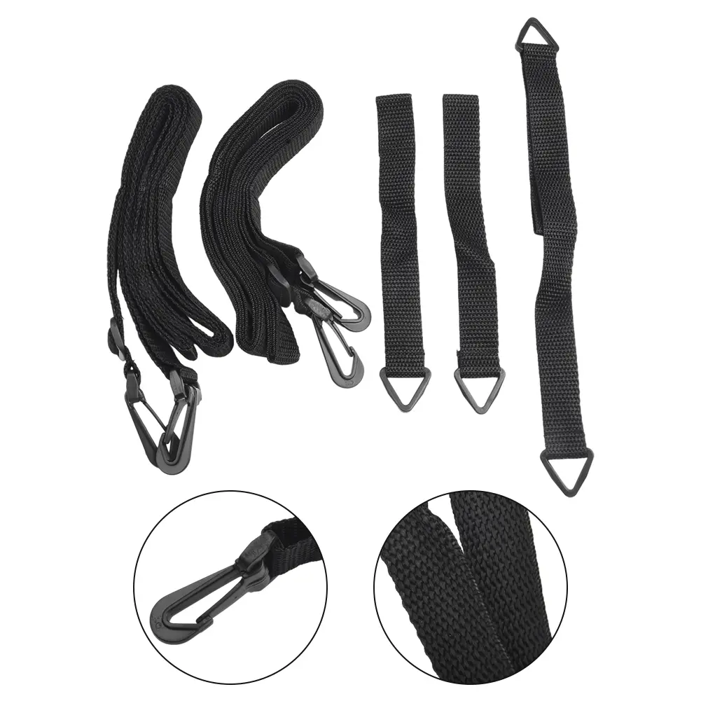Flexible Wind Protection Solution for Cantilever Parasols, Adjustable Fixing Strap, Quick and Easy Installation Black