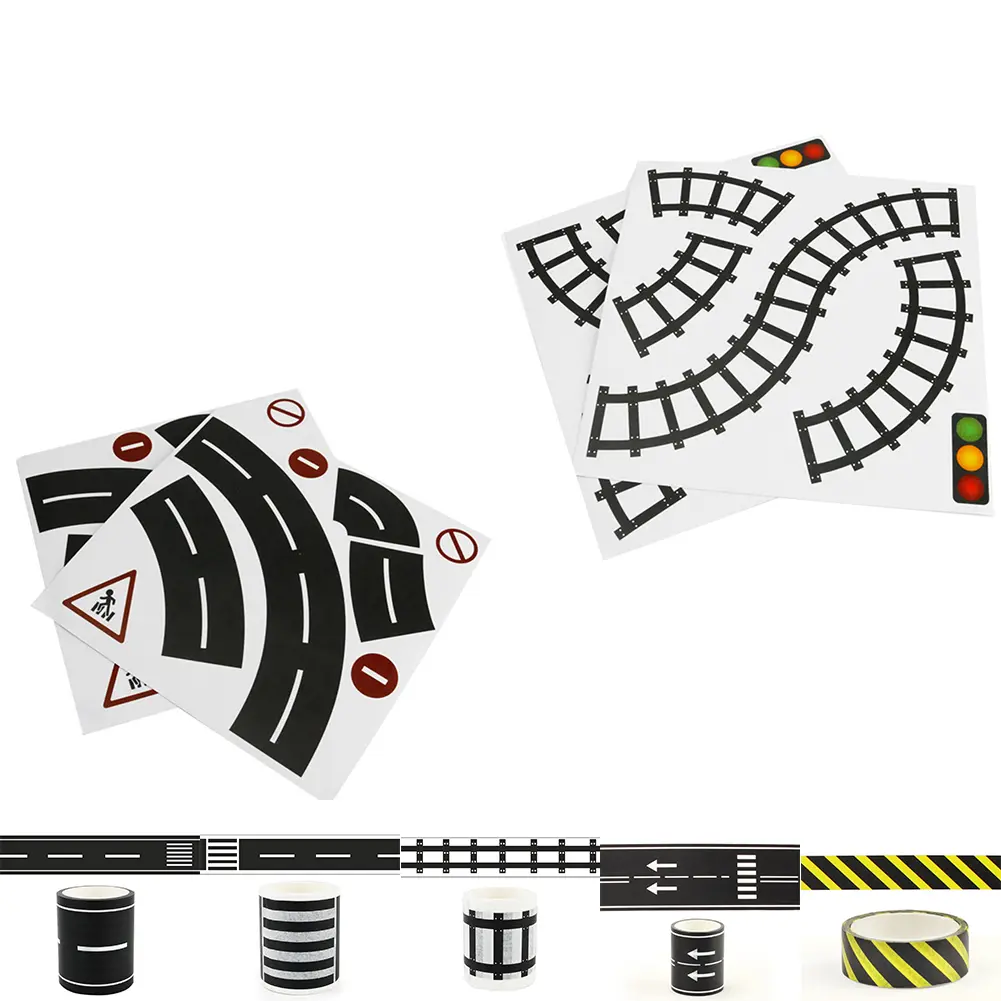 Duct Tape Toy Track Sticker Parking Scene Pattern Railway Removable Roll Car Road Set 18-25g Corners Brand New