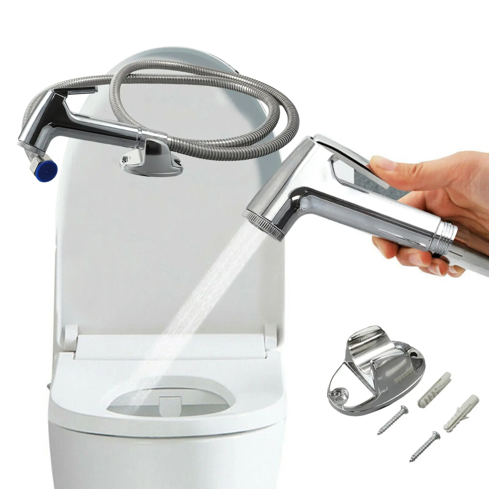 Head Shower Head Sprinkler 0.05-1.0Mpa 3 in 1 Bidet Bracket Set Shower Silver Sprayer Stainless Steel Supplies