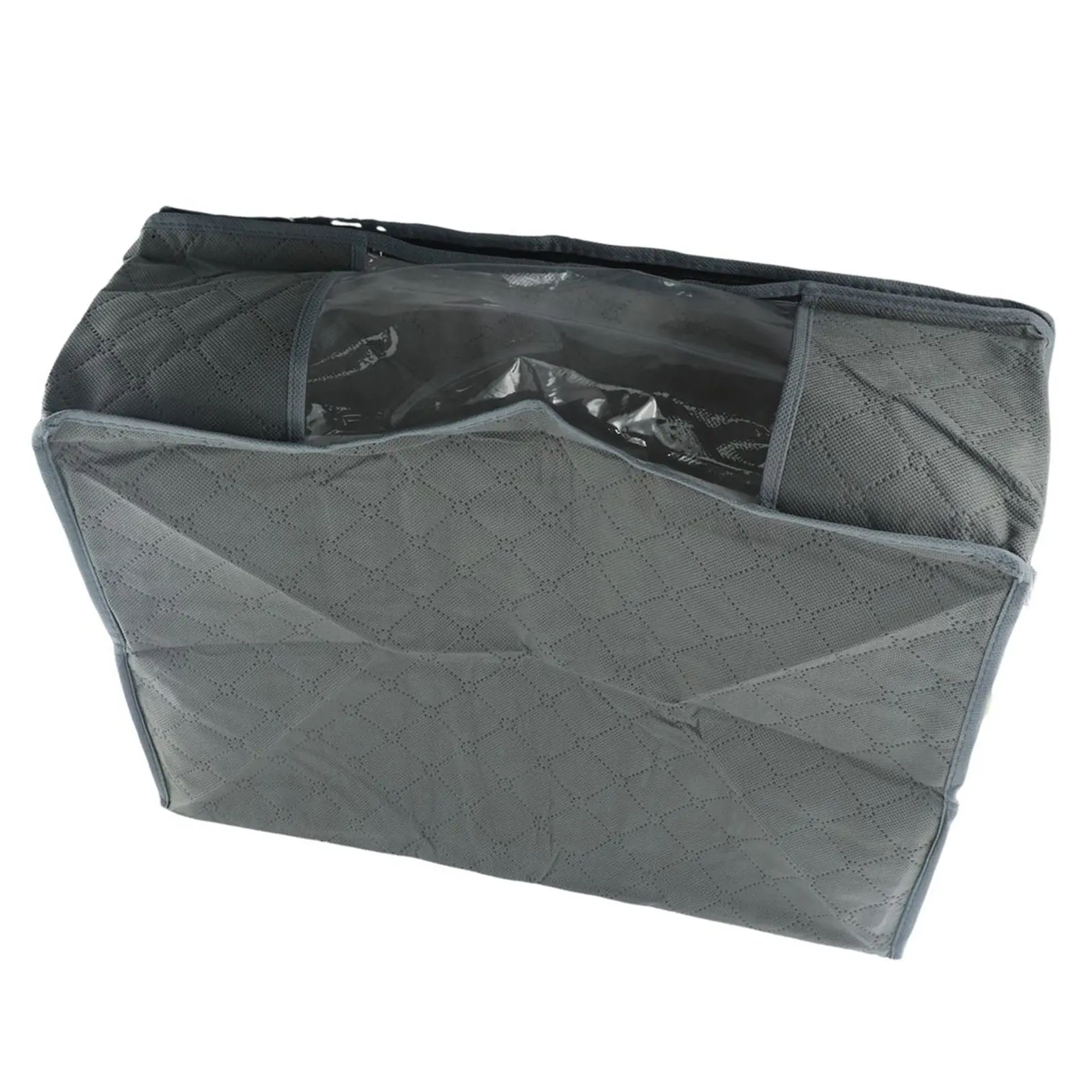 Breathable Foldable Storage Bag for Under Bed Charcoal Organizer for Clothes and Linens with Strong Side Handles