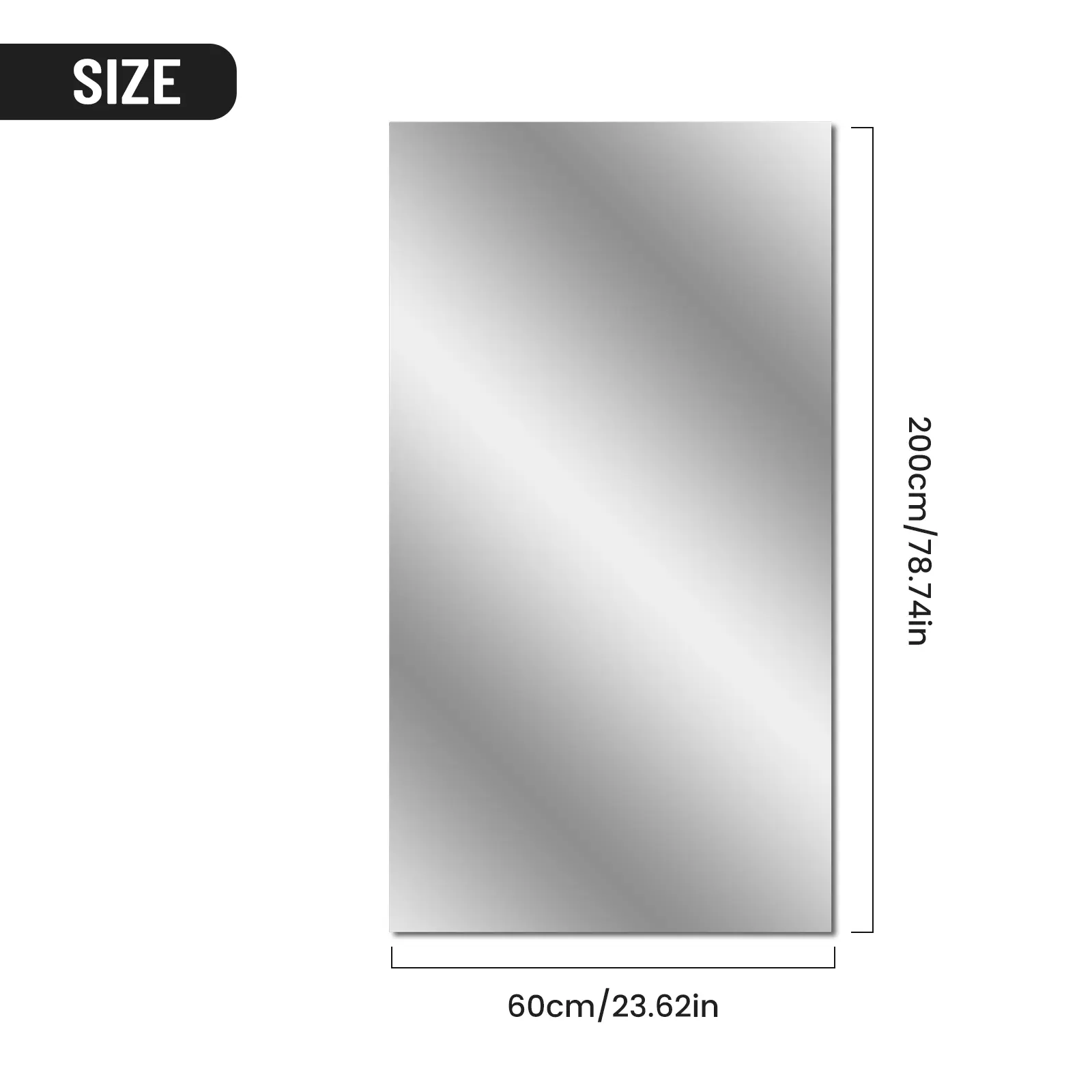 Stylish 200x60 cm Wall Sticker Decoration Reflective Acrylic for Enhancing Aesthetics in Bedrooms and Living Rooms
