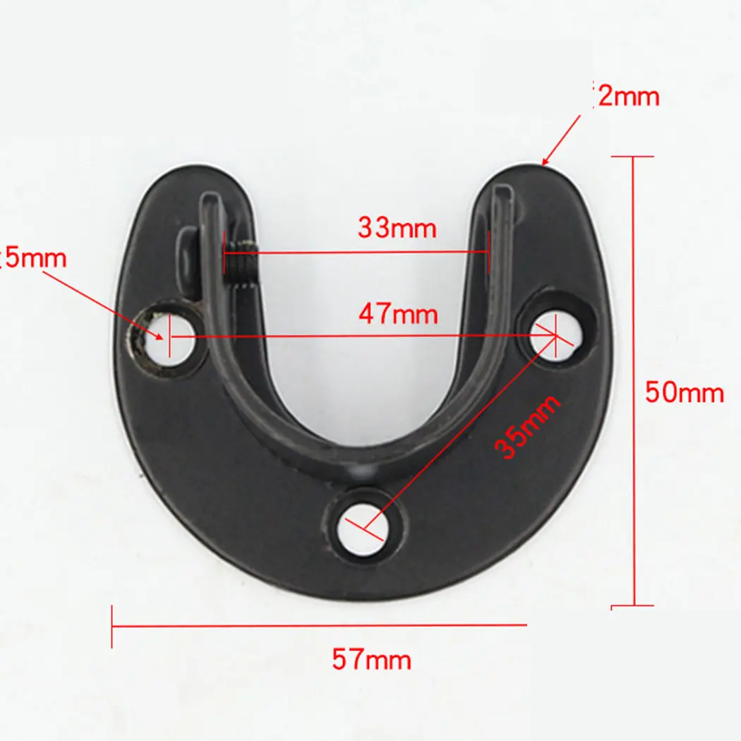 Holder Closet Bracket Sockets Stainless Steel Support End Flange Hanger Heavy Duty Lever U Shaped 2Pack Clothes