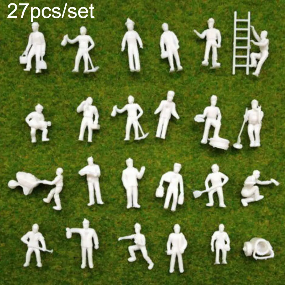 Realistic Plastic Figure Set of 27 Workers Designed for Use in Model Railways and Outdoor Landscaping Projects