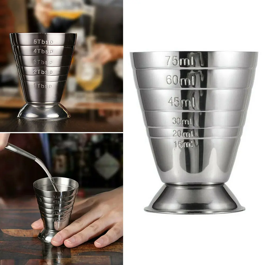 75ml Stainless Steel Measuring Cup Jigger For Accurate For Spirit And Cocktail Preparation At Any Gathering Or Celebration
