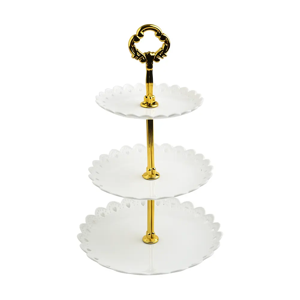 Three-layer Cake Stand Fruit Plate Baking Utensils Bread Toast Baking Cake Molds Birthday Party Wedding Dessert Display Stand