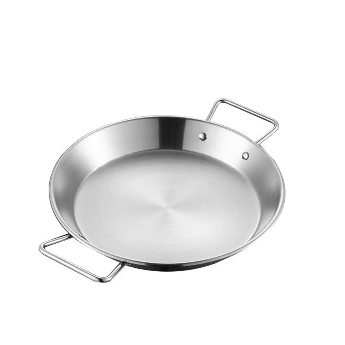 High Performance Stainless Steel Paella Pot with Comfortable Double Handles Flat Bottom Design for Easy Cooking