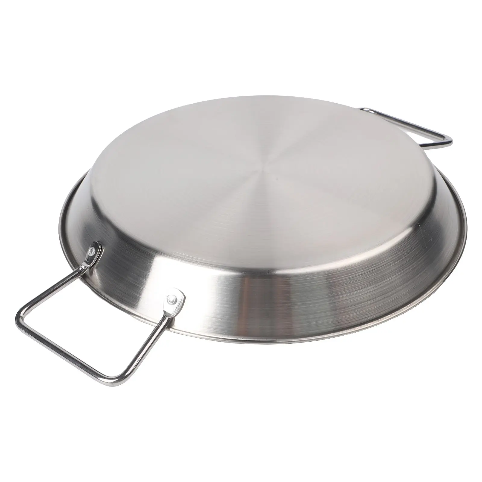 High Performance Stainless Steel Paella Pot with Comfortable Double Handles Flat Bottom Design for Easy Cooking