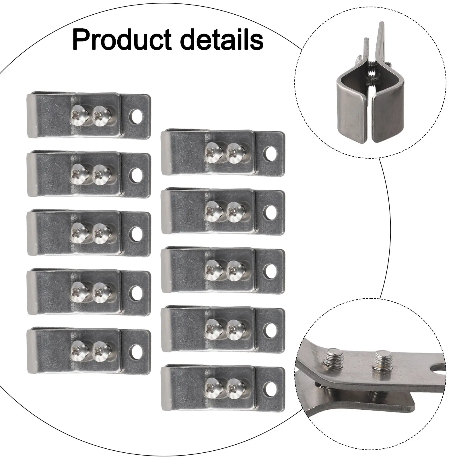 Easy Install Stainless Steel Clamps Mesh Heavy Duty Clamps 55*42*2mm Adjustable Pipe Clamps Long-lasting Durability