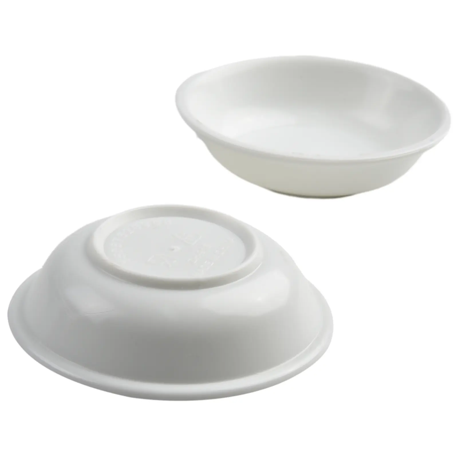For Canteens For Families For Grocery For Restaurants Sauce Plate Ound Bowl White 40pcs Plastic Seasoning Dish