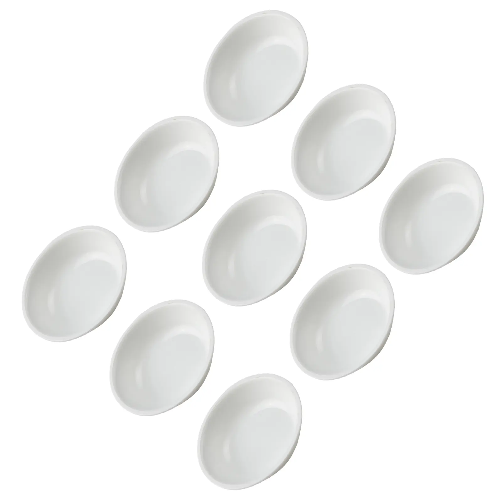 For Canteens For Families For Grocery For Restaurants Sauce Plate Ound Bowl White 40pcs Plastic Seasoning Dish