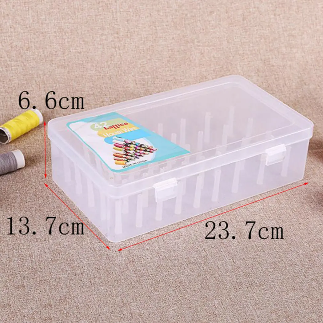 Empty Plastic Sewing Organizer Sorting Case Spool Storage Threads Transparent Bobbin Bobbins Box Clear Convenient
