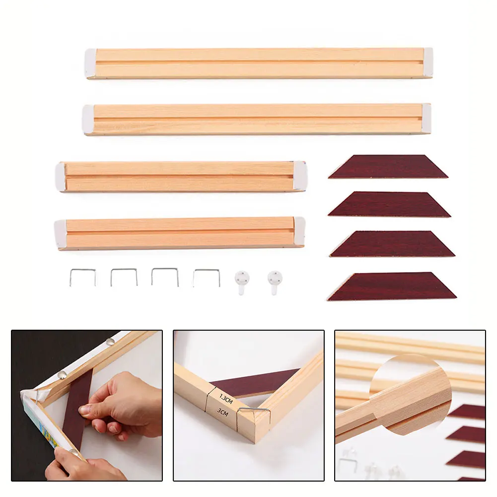 DIY Wooden Frames Suitable For Canvas Oil Diamond-Paintings Wall Art Photo Frame Pine Home Decor 20*30cm/30*40cm/40*50cm