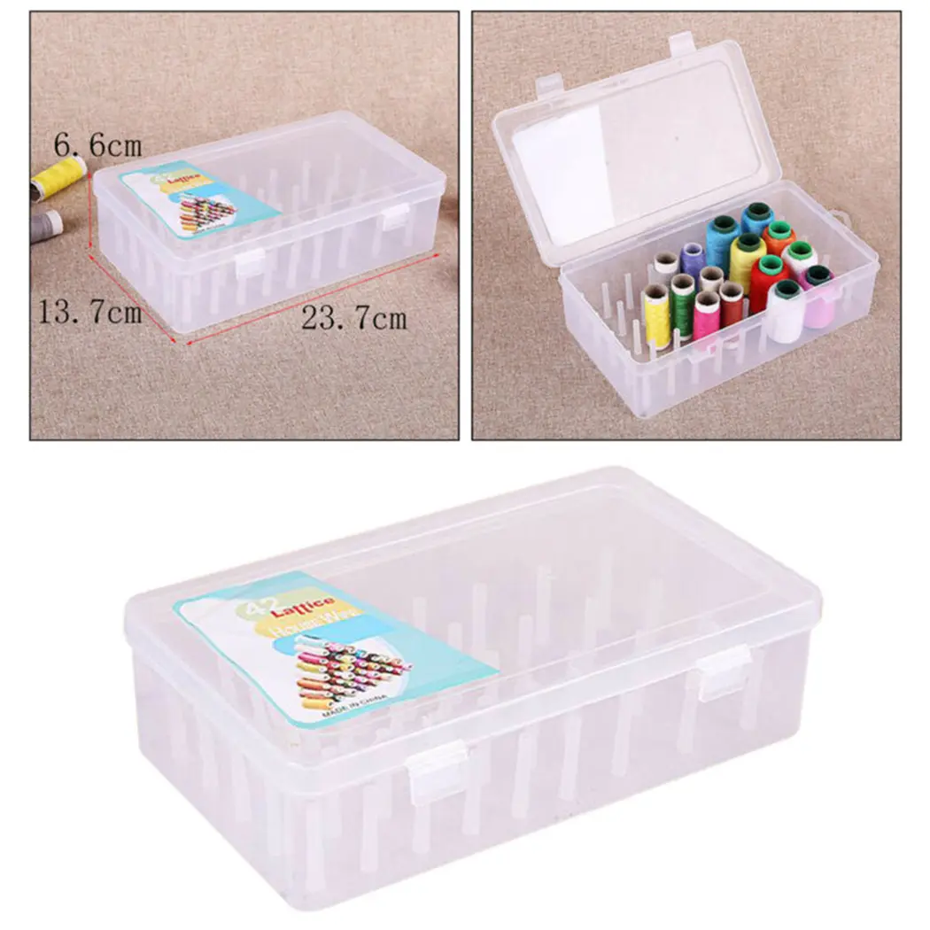 Empty Plastic Sewing Organizer Sorting Case Spool Storage Threads Transparent Bobbin Bobbins Box Clear Convenient