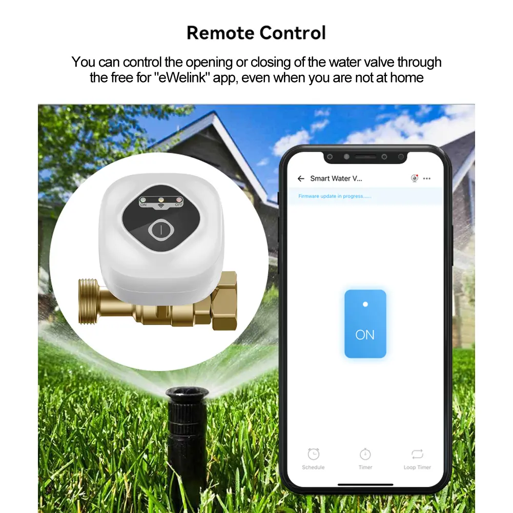 Automated Schedules For Garden Smart WiFi Water Valve Automatic Water Shutoff Advanced Technology Easy Installation