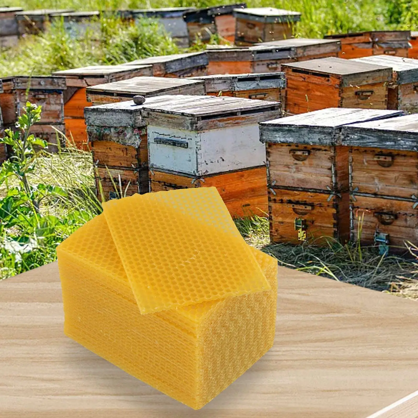 Bee Hive Wax Frames Beeswax Candle-making DIY Equipmentsweet Furniture-varnishing Golden-yellow Handicrafts 133