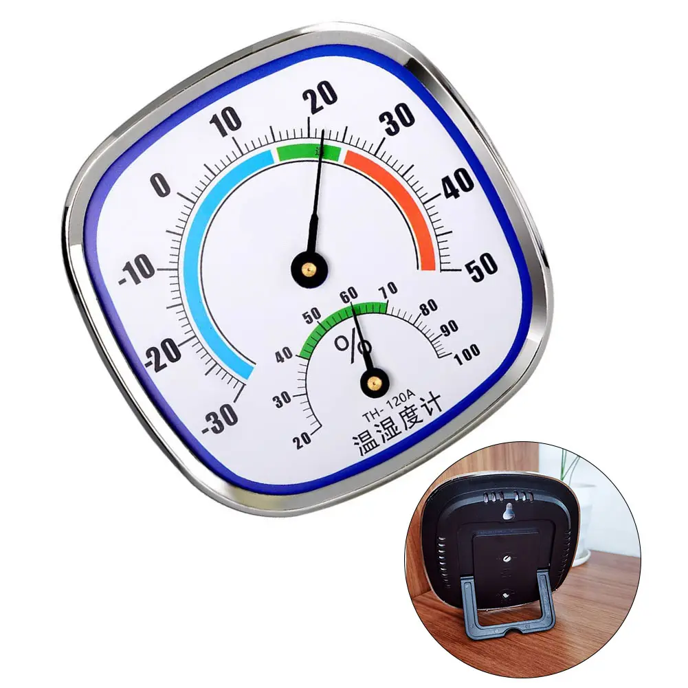 Hygrometer Thermometer Temperature Glass Lens Indoor No Battery Required Wall Mounted -30 - 50℃ 1pc 20 - 99%RH