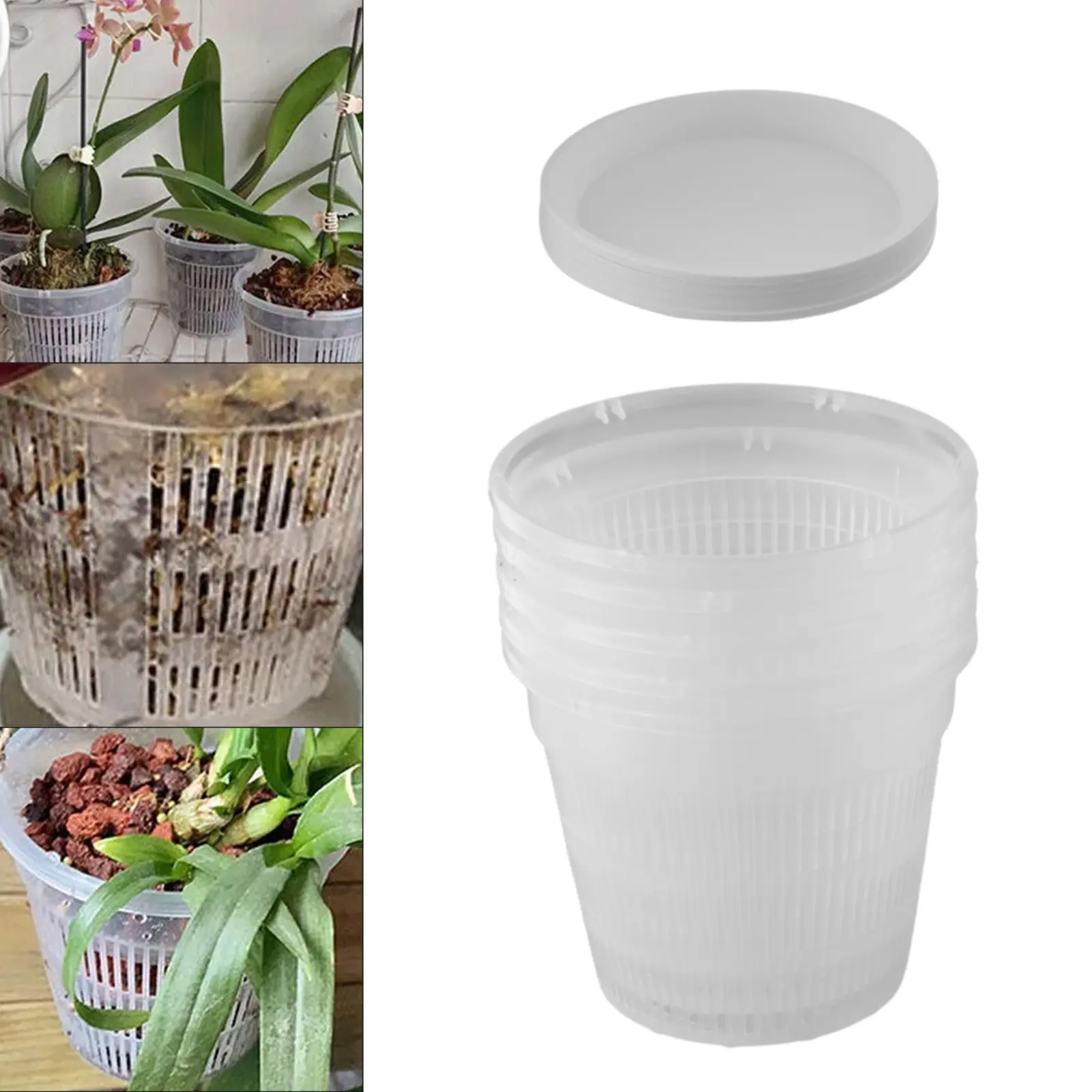 Indoor Planting Orchid Pot Drainage Holes Saucers Included Stable Pots Good Internal Air Circulation Modern Design