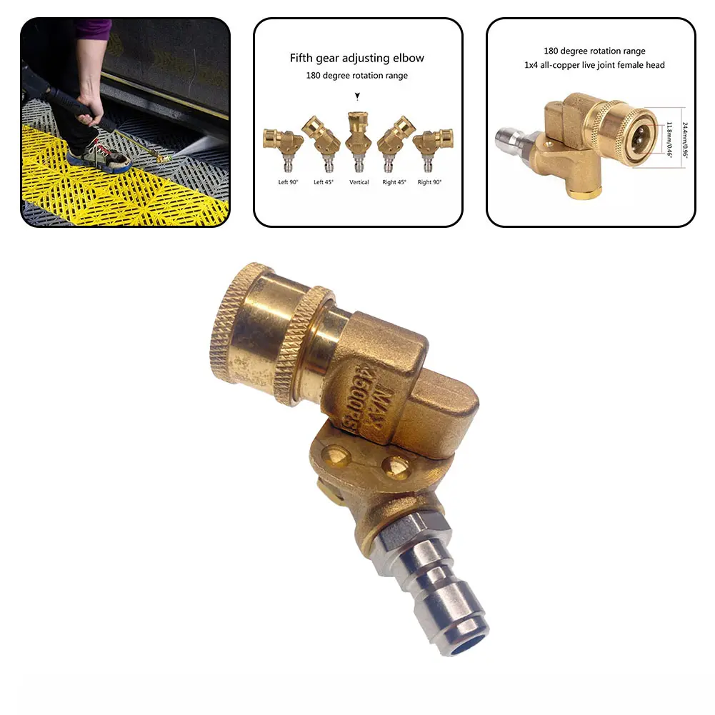 High Pressure Nozzle Cleaning Connector 360-degree Swivel Joint Alloy Material Must-have Cleaning Tool 12mm Quick Connector