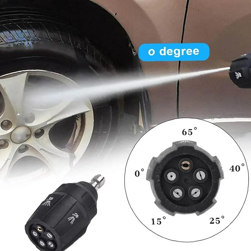 Tackle Any Job Effortlessly With Our 5 In 1 High Power Adjustable Pressure Washer Nozzle Using Quick Connect System