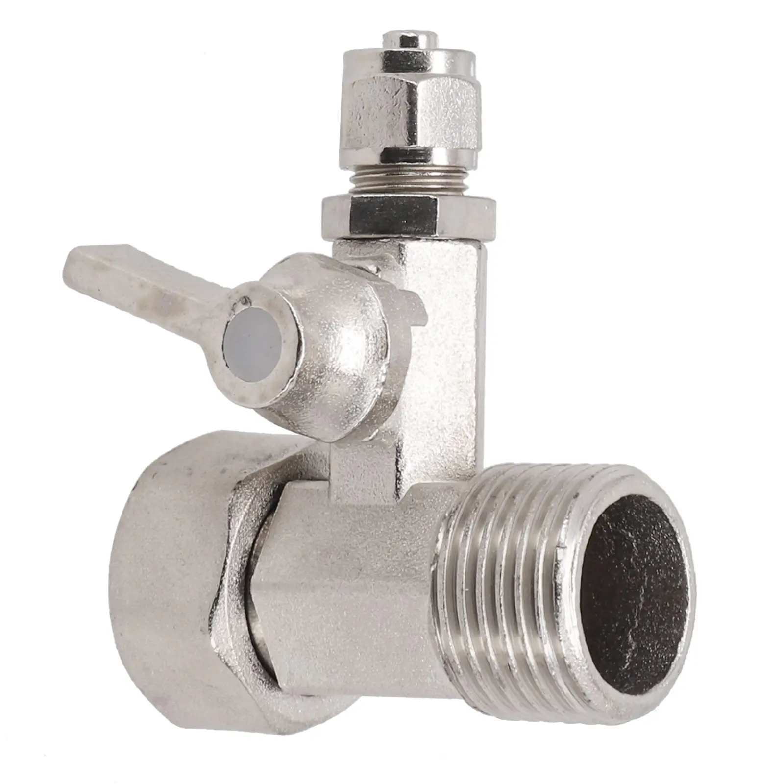 Home Improvement Plumbing Fixtures Water Adapter 1/2\\\\\\\" To 1/4\\\\\\\'\\\\\\\' Alloy RO Feed Silver With Shut-off Ball