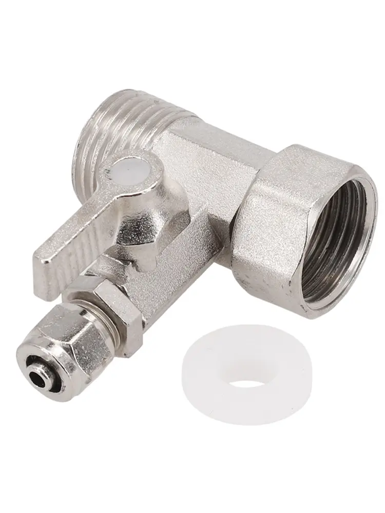 Home Improvement Plumbing Fixtures Water Adapter 1/2\\\\\\\" To 1/4\\\\\\\'\\\\\\\' Alloy RO Feed Silver With Shut-off Ball