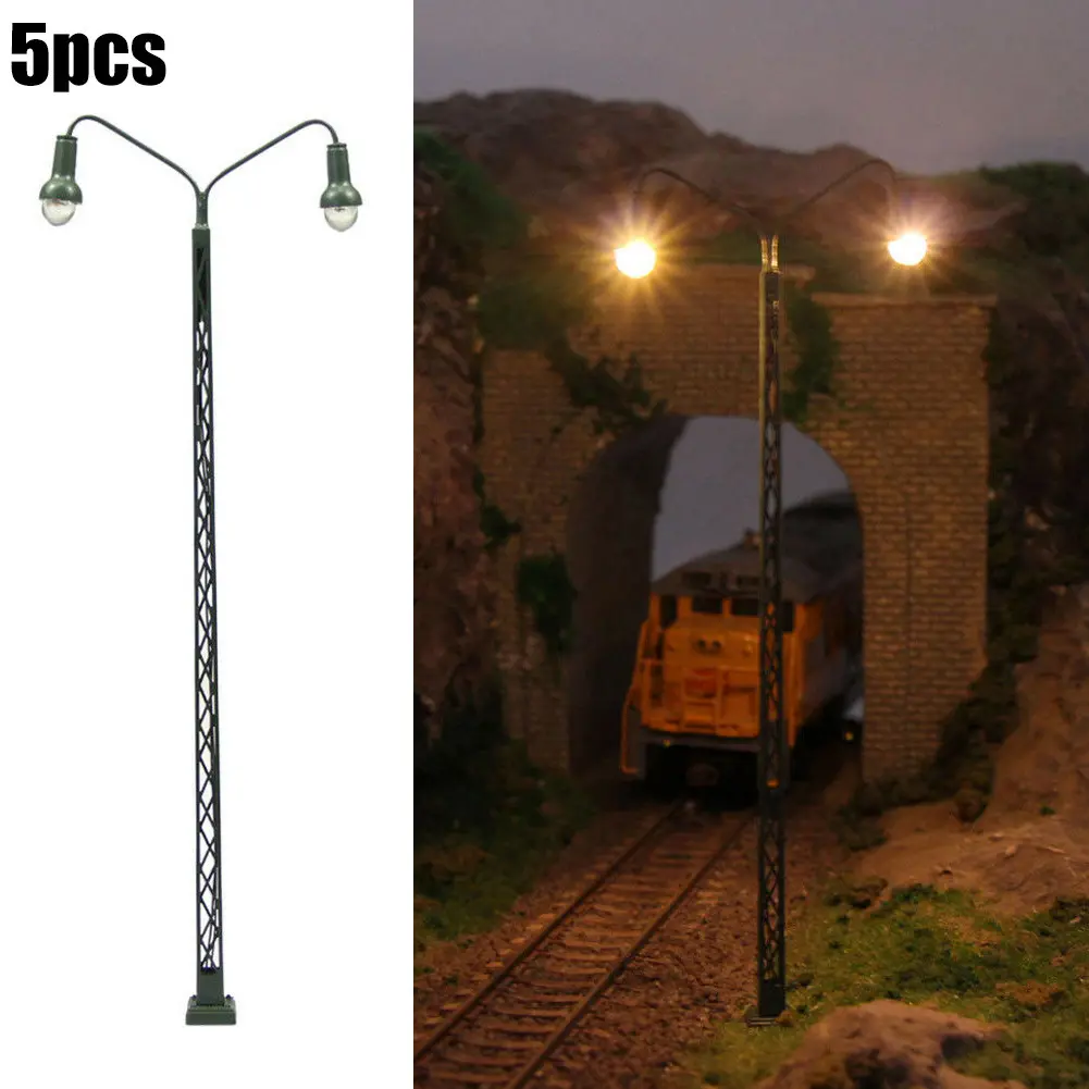 For H0 Gauge Garden Decoration Lamp Home Garden Reliable 3V DC Or AC Hot Sale LED Light Source Metal Brand New