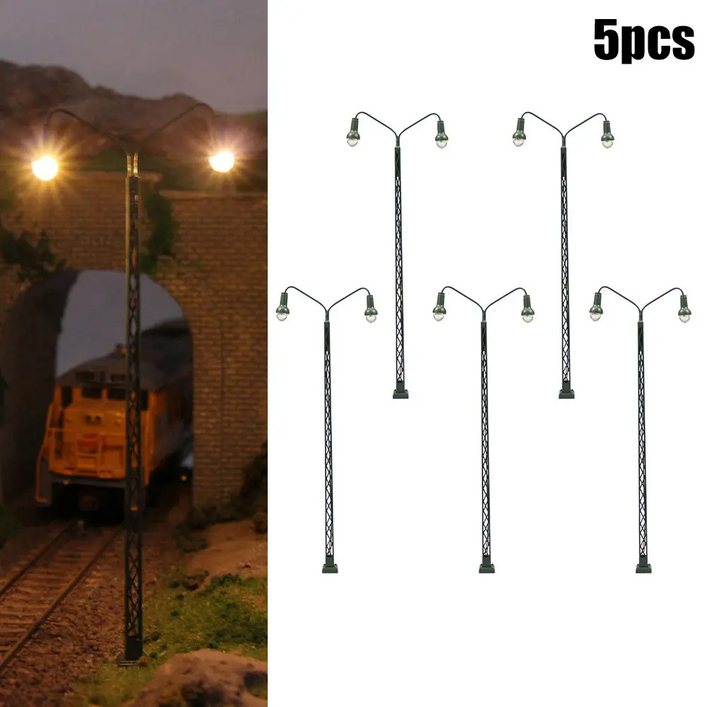 For H0 Gauge Garden Decoration Lamp Home Garden Reliable 3V DC Or AC Hot Sale LED Light Source Metal Brand New