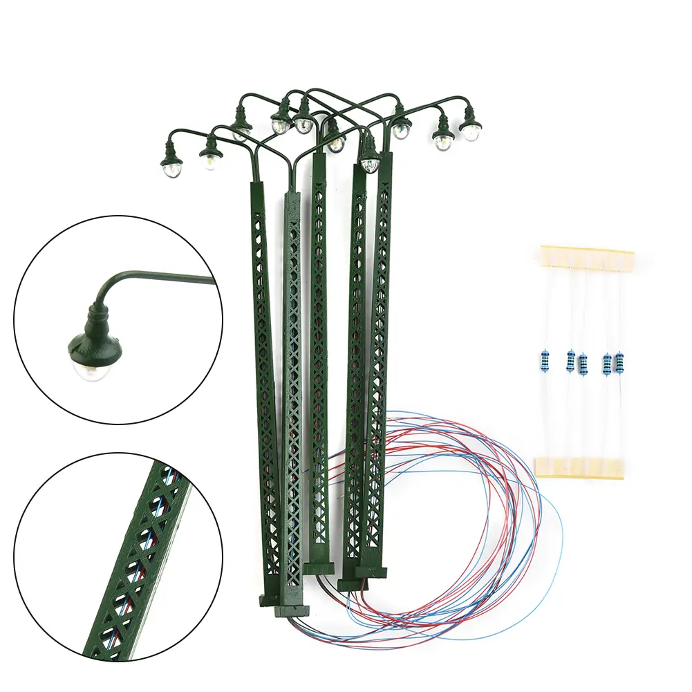 For H0 Gauge Garden Decoration Lamp Home Garden Reliable 3V DC Or AC Hot Sale LED Light Source Metal Brand New