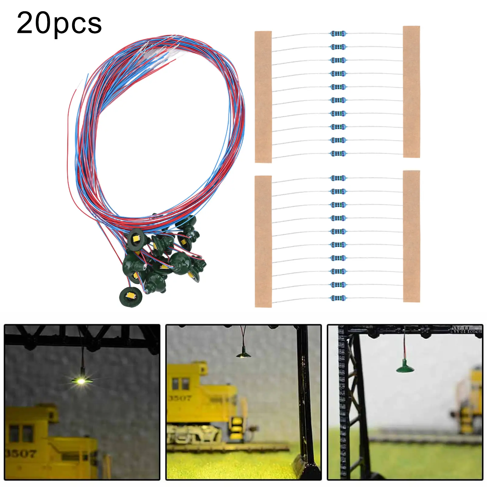 OO / HO Scale Painted Lights 20Pcs 20mA ABS Ceiling Lamps LEDs Metal Model Railway Model Street Light Wall Lamp