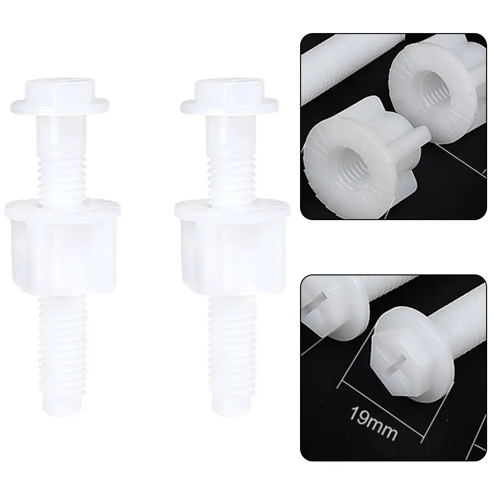 Brand New Hinge Bolts Screw Screw Strengthen Toilet Hinge Bolts White Bathroom Toilet Repair Easy Installation