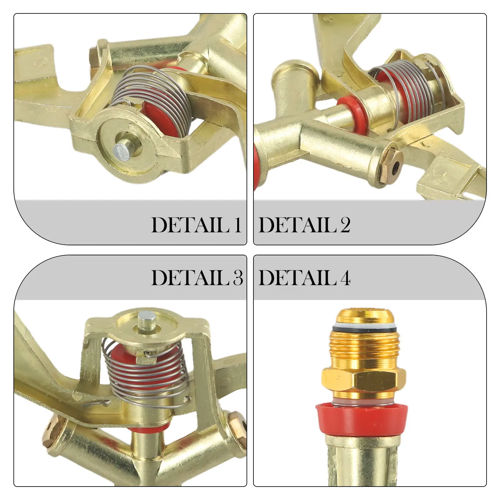 1/2 In Brass Rocker Arm Water Sprinkler 360 Degree Automatic Rotary Mist Spray Nozzle Garden Lawn Irrigation Watering Sprinkler