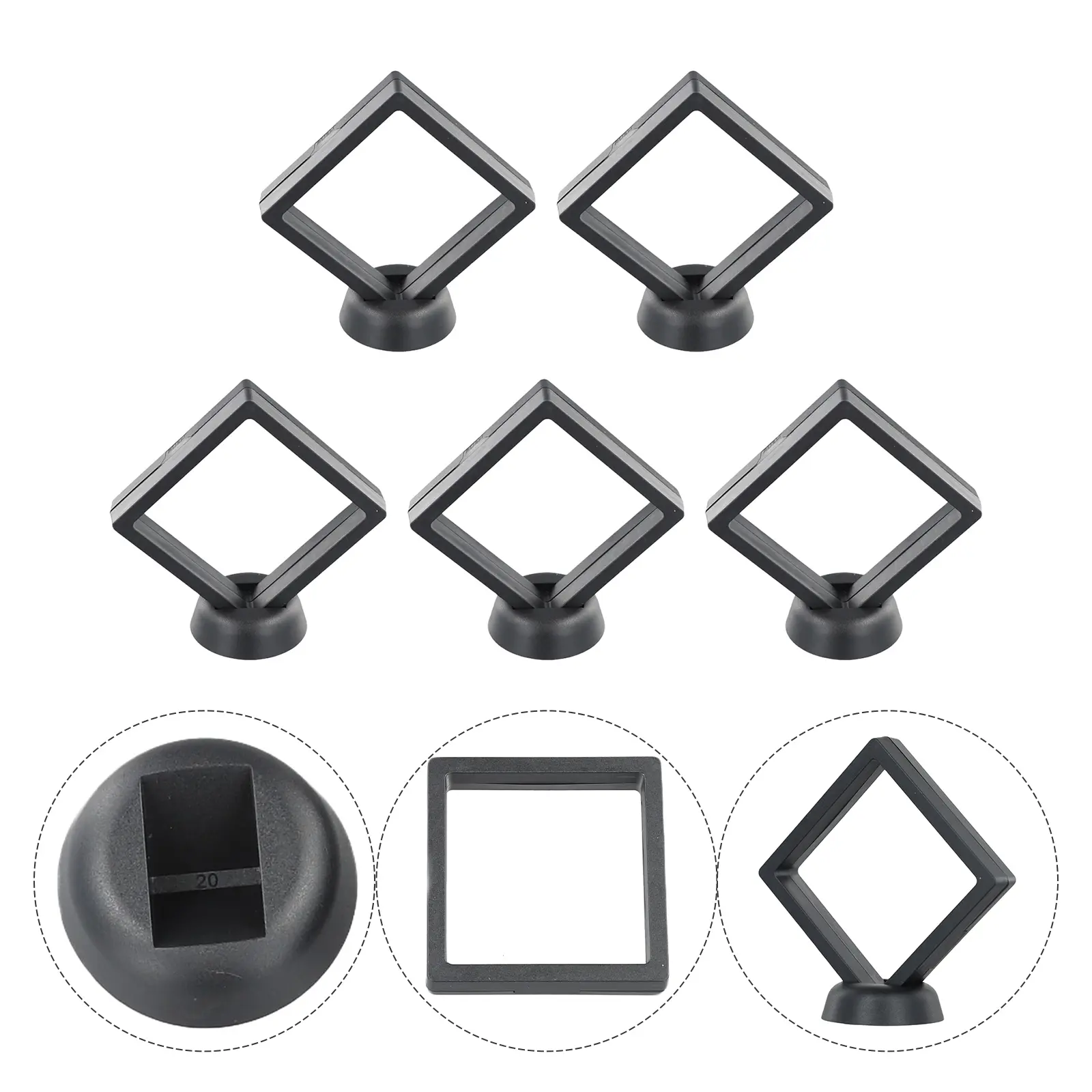 Clear Display Case 3D Floating Frame ABS+TPU Film High Quality Material Multipurpose Display Plastic Frame Transparent Film