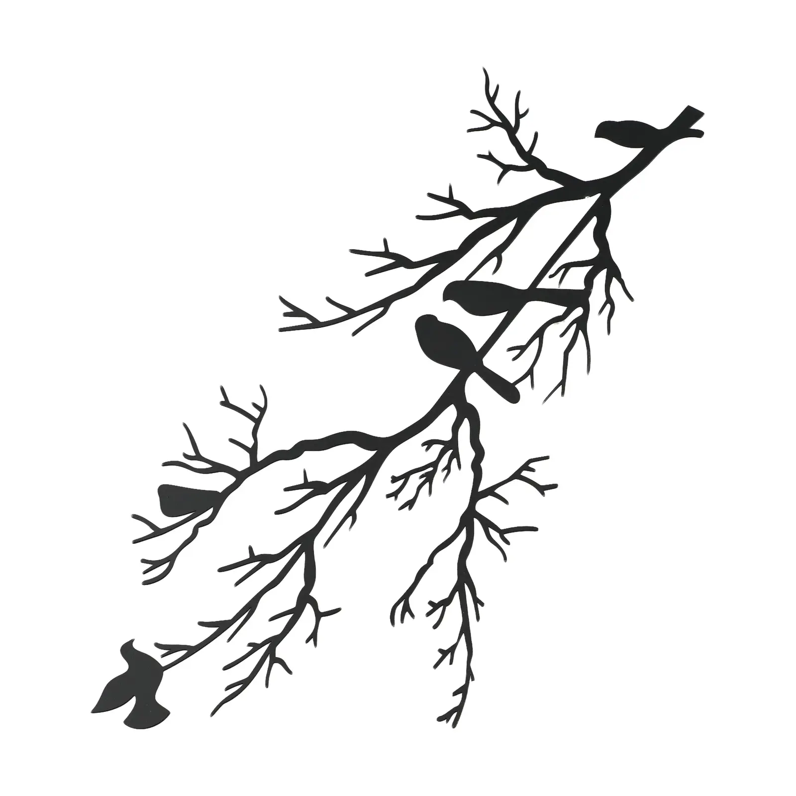 Metal Tree Branches Bird Decorations Pendants Home Living Room Wall Decorations Art Silhouette Garden Courtyard Decoration