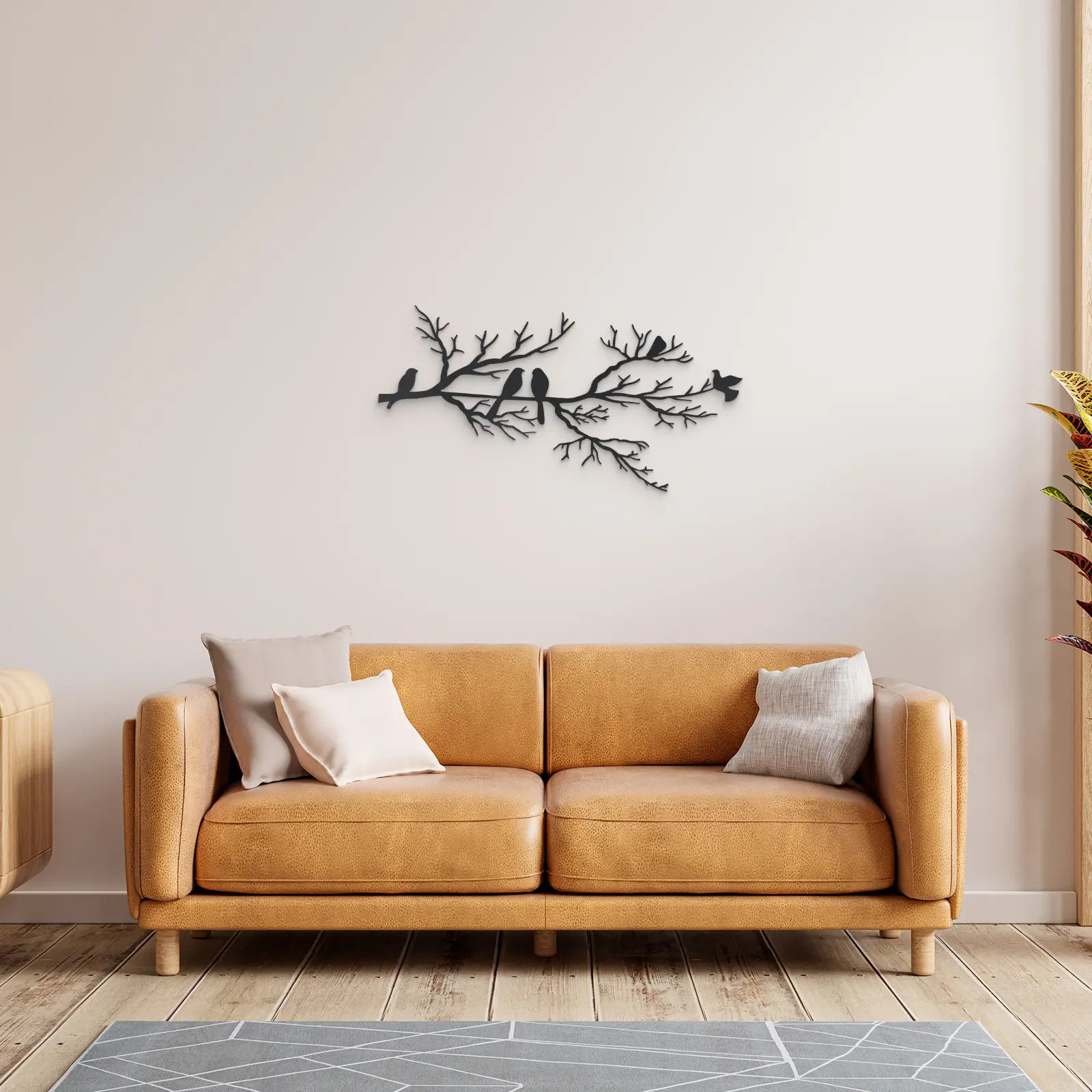 Metal Tree Branches Bird Decorations Pendants Home Living Room Wall Decorations Art Silhouette Garden Courtyard Decoration