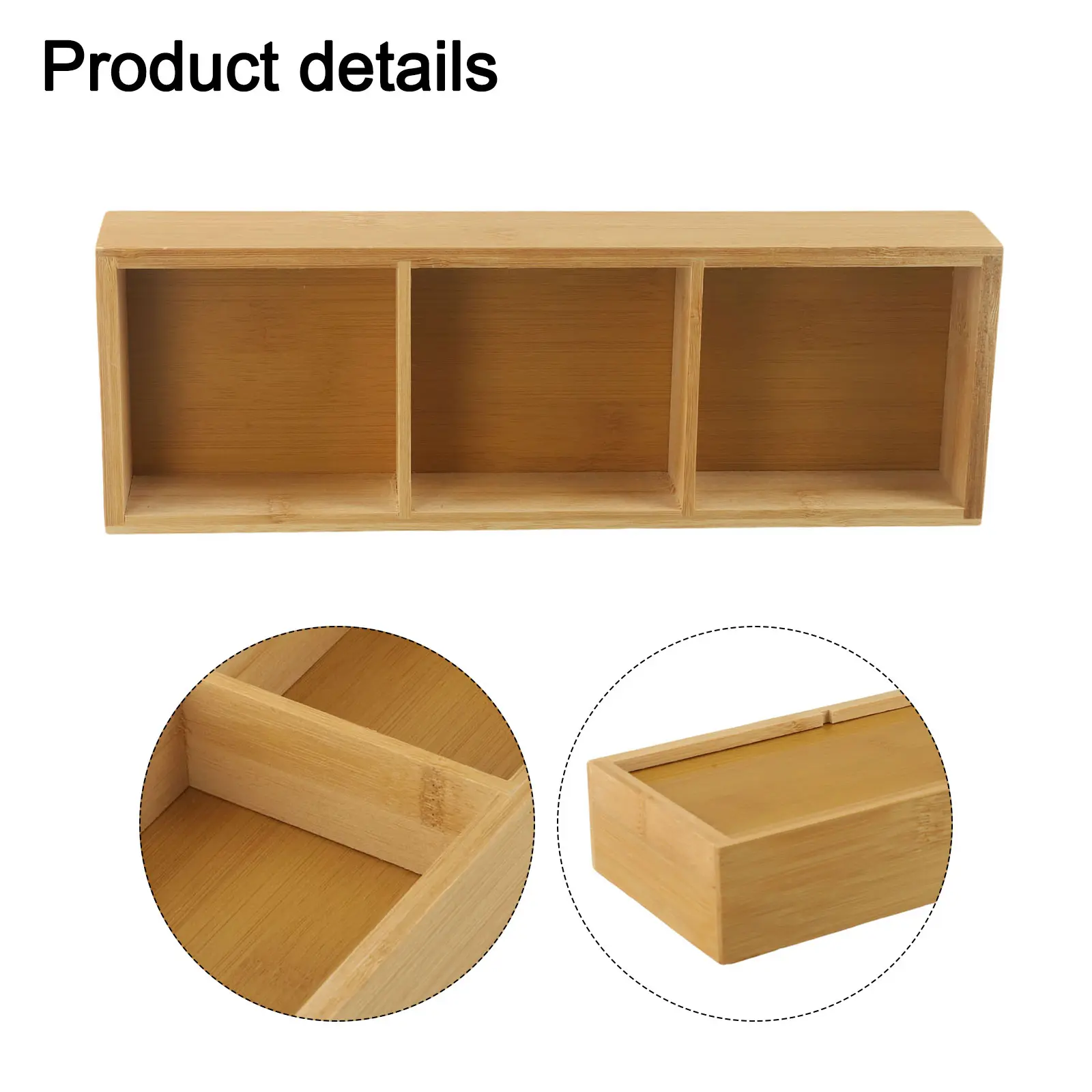 Breakfront Wooden Tray Tray Basket 33x22x5cm 6 Grids Crack-resistant Elegant Design Heavy And Strong Multi-functional
