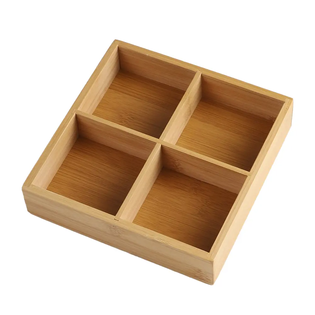 Breakfront Wooden Tray Tray Basket 33x22x5cm 6 Grids Crack-resistant Elegant Design Heavy And Strong Multi-functional