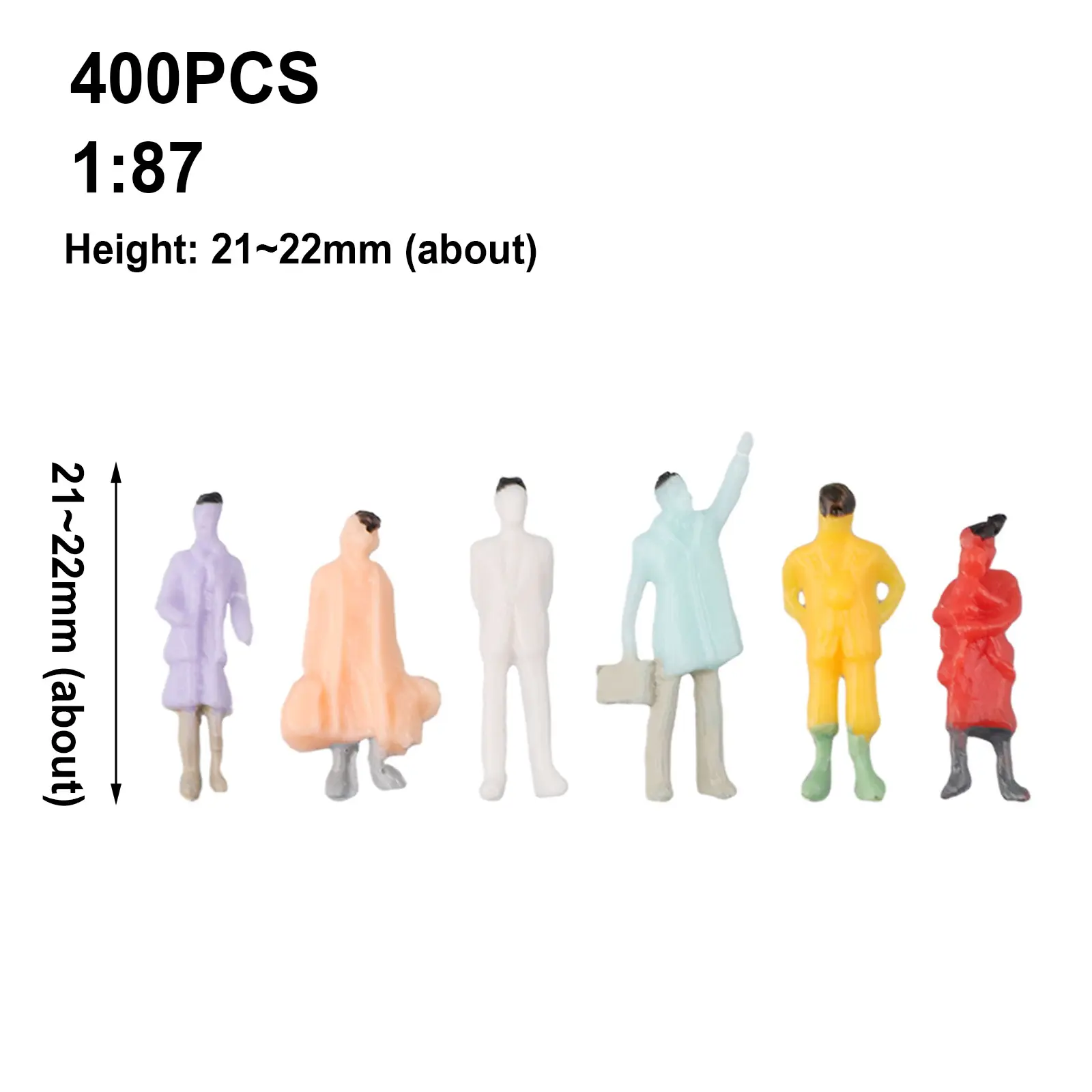 100% Brand New People Figures Painted Figures Mixed Batch Seal The Pocket 1:87 400 PCS/package ABS For Landscape