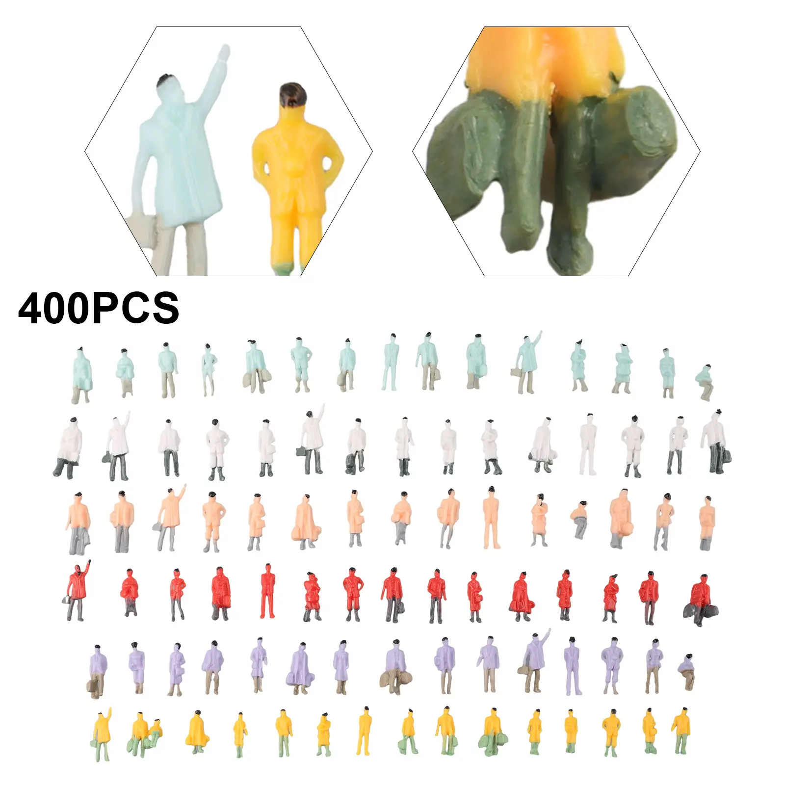 100% Brand New People Figures Painted Figures Mixed Batch Seal The Pocket 1:87 400 PCS/package ABS For Landscape