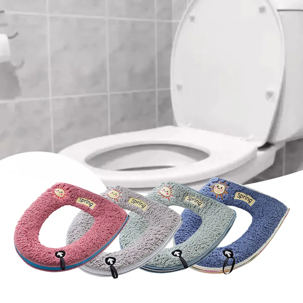 For Standard Toilet Seats Thick Plush Toilet Seat Cover Standard Toilet Seat Fit Comfortable Bathroom Accessory