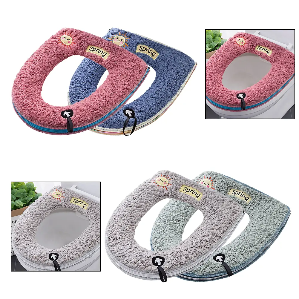 For Standard Toilet Seats Thick Plush Toilet Seat Cover Standard Toilet Seat Fit Comfortable Bathroom Accessory