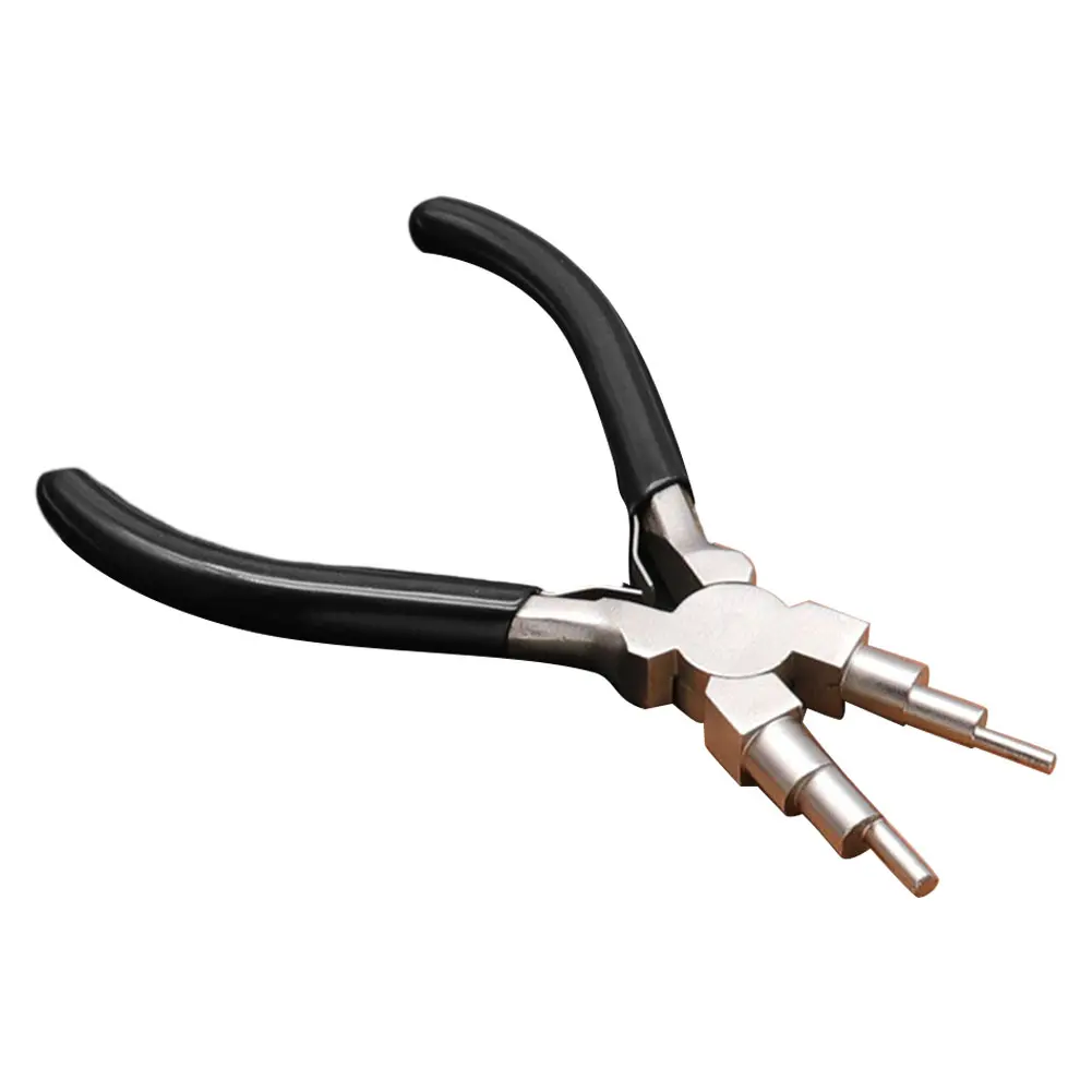 Jewelry Pliers Metal Multi-functional Replacement Round Nose Rubber Grips Useful 1pc Wire Wrapping 6 In 1 Black